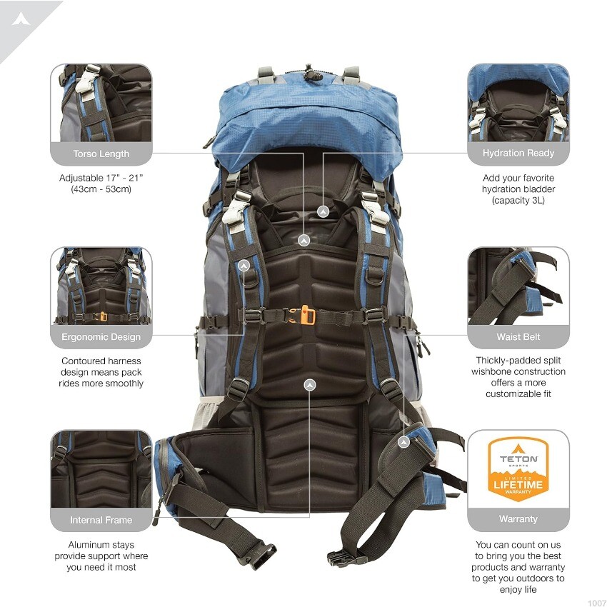 TETON Sports Outfitter 4600 Internal Frame High-Performance Backpack reduction