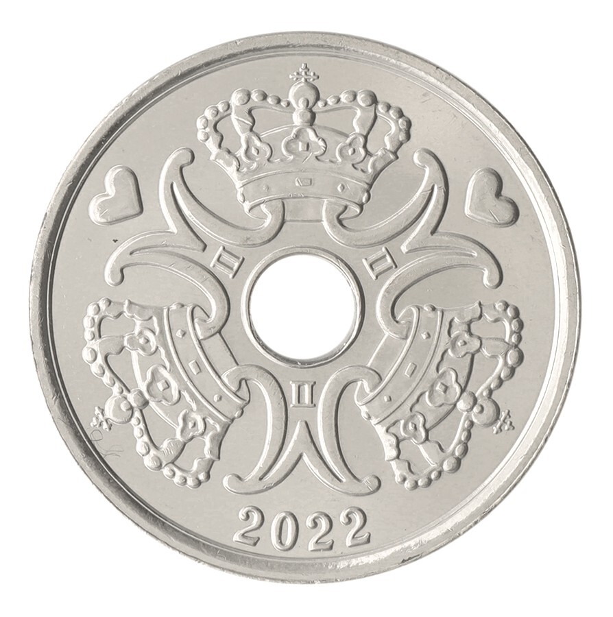 Denmark 2 Kroner, 2022, KM #874, Mint