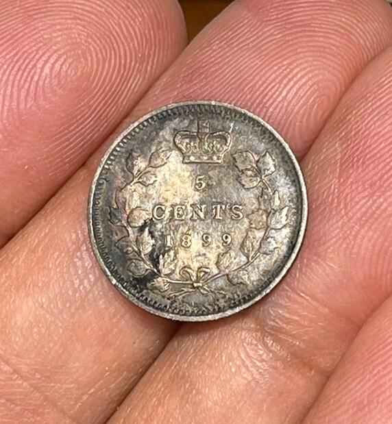 1899 Canada 5 Cents Silver Coin