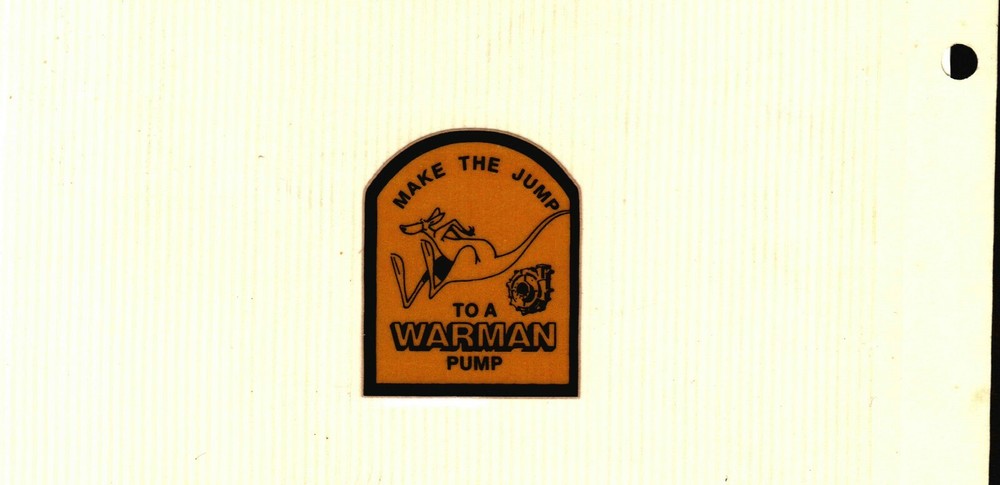 NICE WARMAN PUMPS COAL MINING STICKER # 1173
