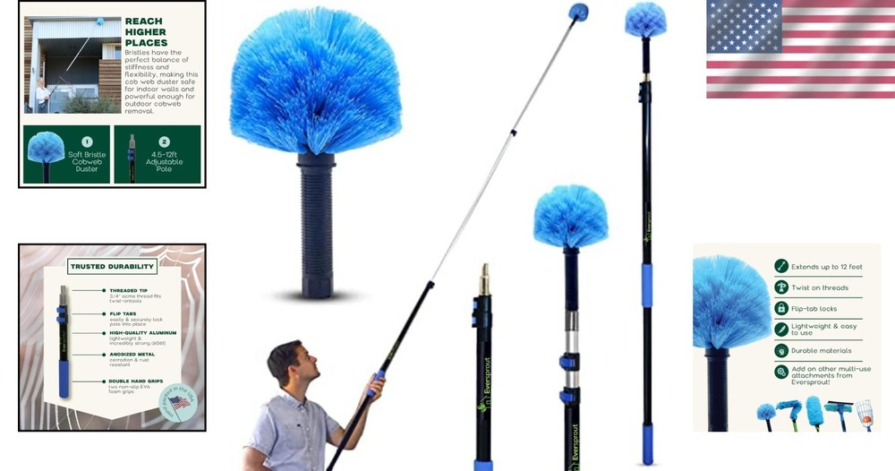 High Ceilings with Telescopic Cobweb Brush