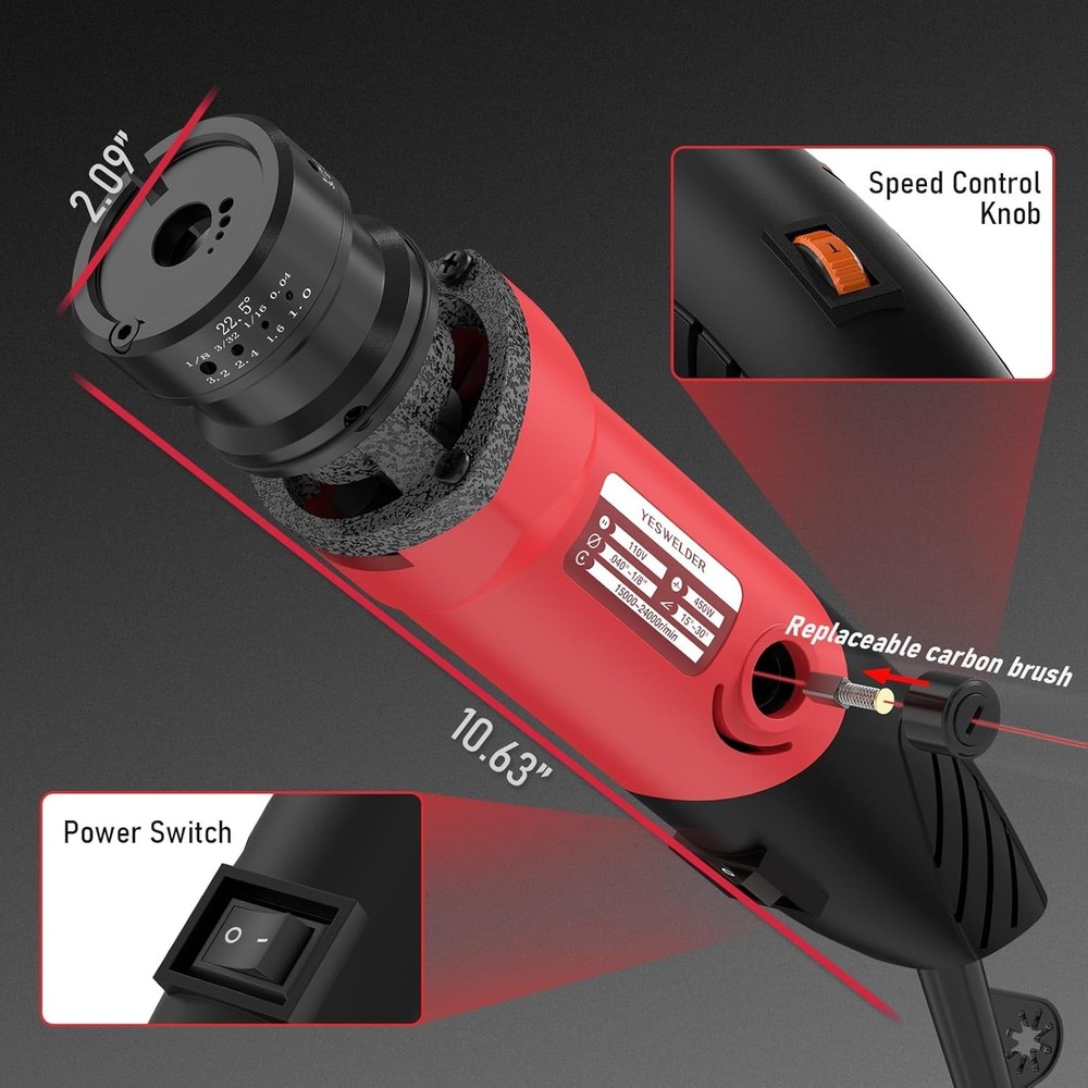 110V TIG welding Tungsten Electrode Sharpener Grinder Handheld 4 Sizes 3 Angles