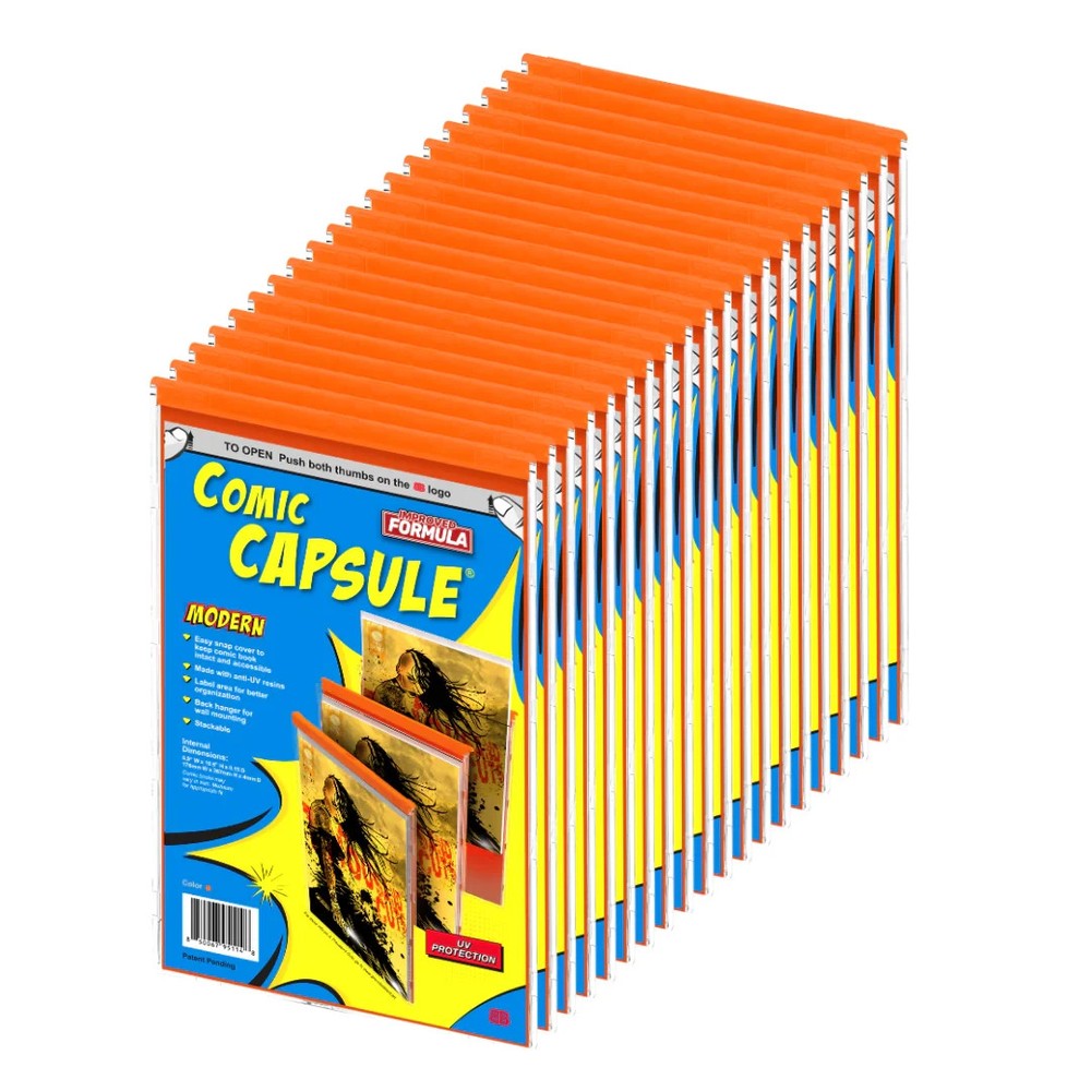 20-Pack Comic Capsule MODERN Size Orange UV Display Case/Protector