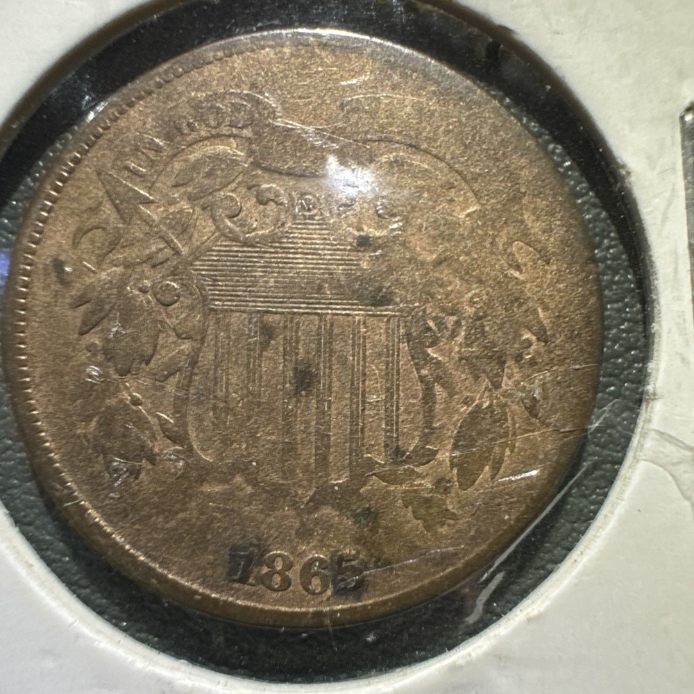 1865 Two Cent Piece Coin 2 Cents