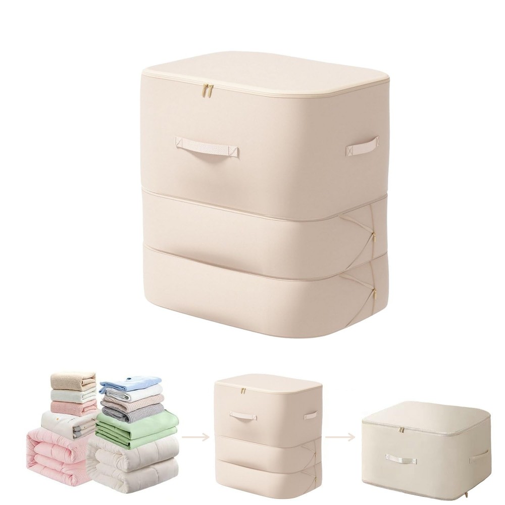 Ultra Space Saving Compression Organizer, 3-Layer Zipper Large Capacity Stora...