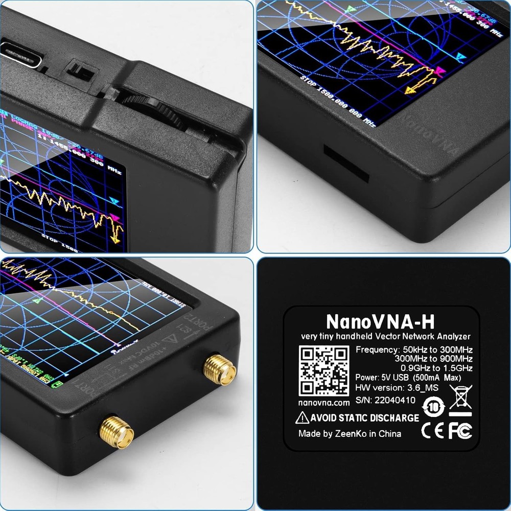 Upgraded NanoVNA-H V3.6: 10KHz - 1.5GHz Vector Network Analyzer for Precise A...