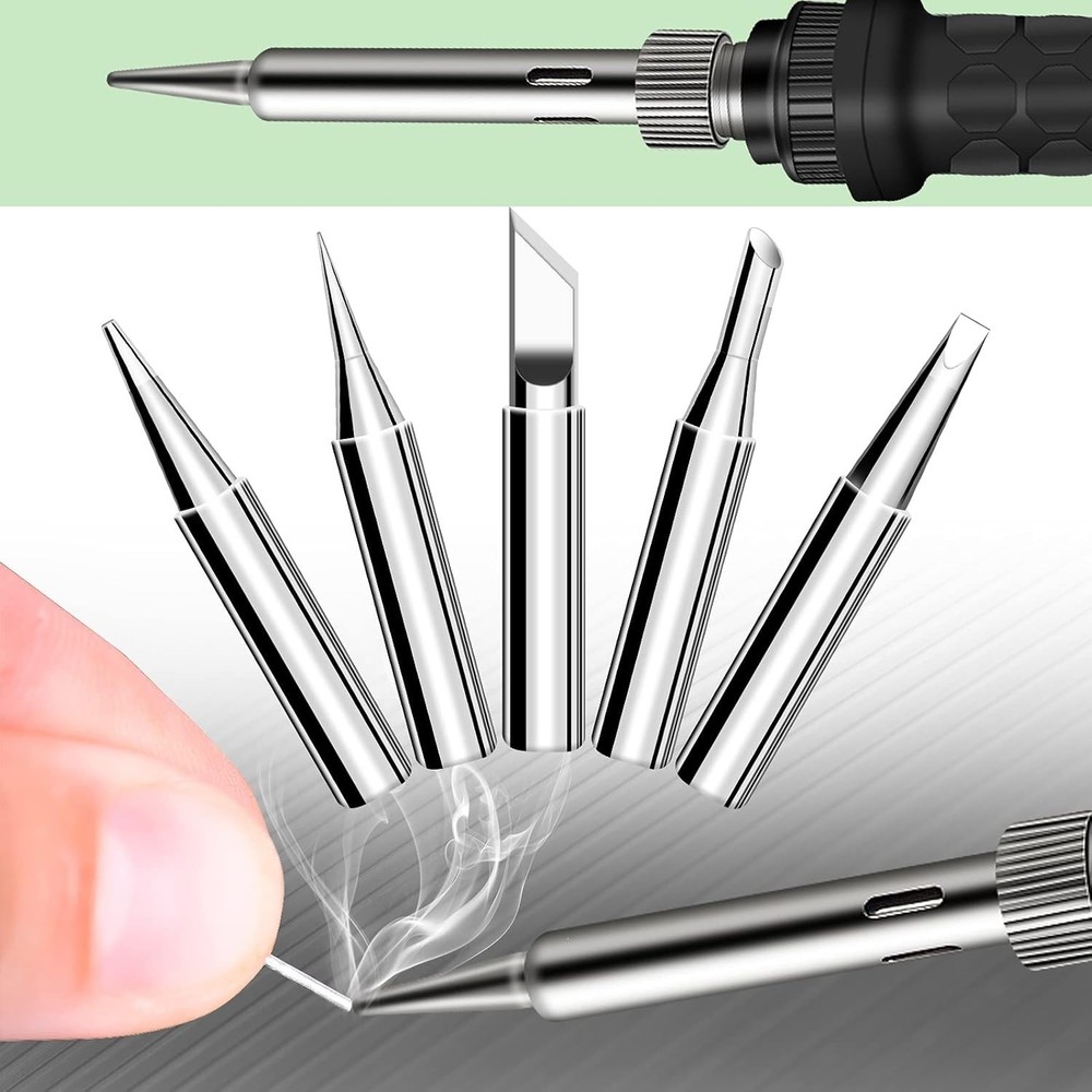 Versatile 5 PCS Replacement Solder Tips for 900M Iron – Adjustable & Durable