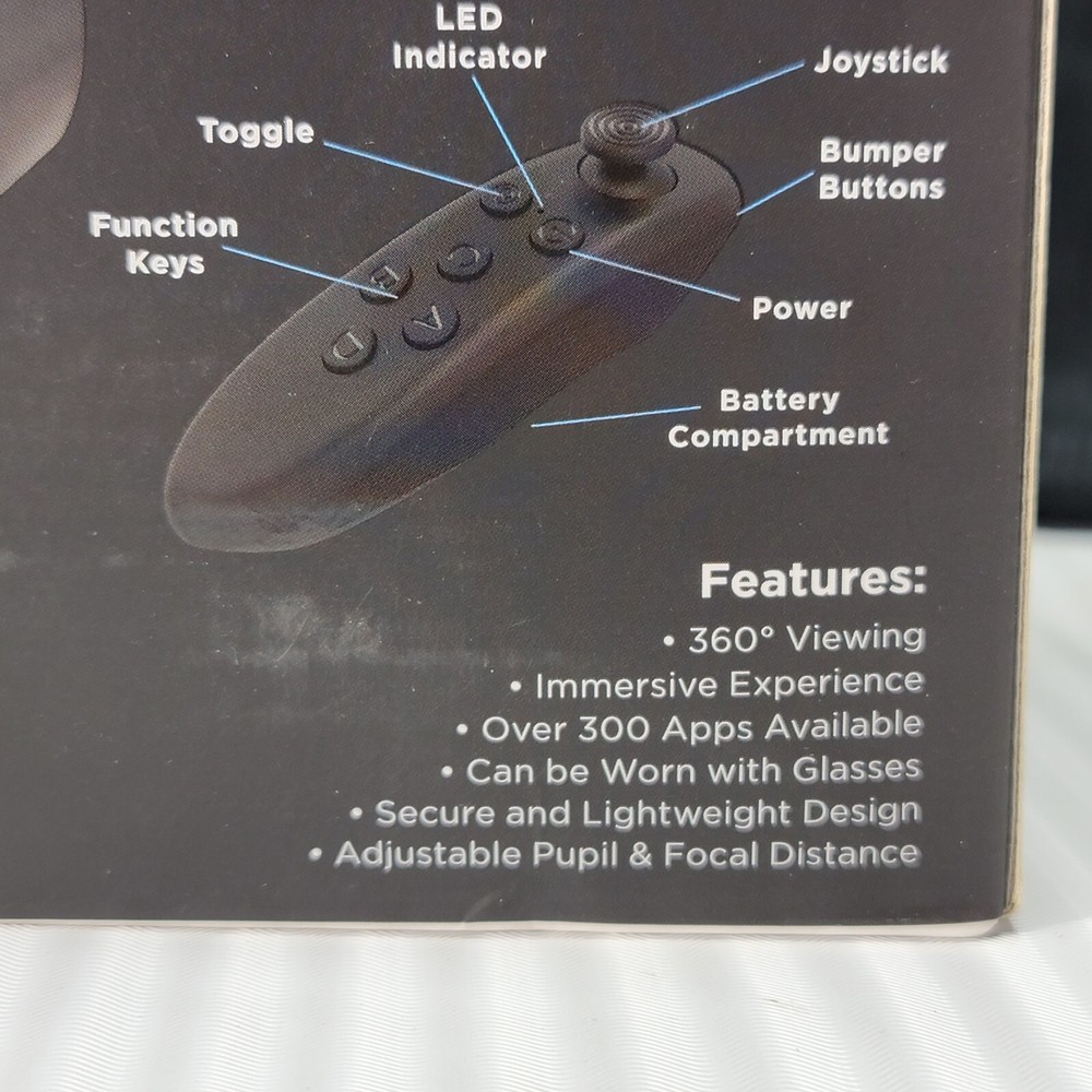 Cynoculars Virtual Reality 3D Headset Wireless - Gaming Remote Compatible