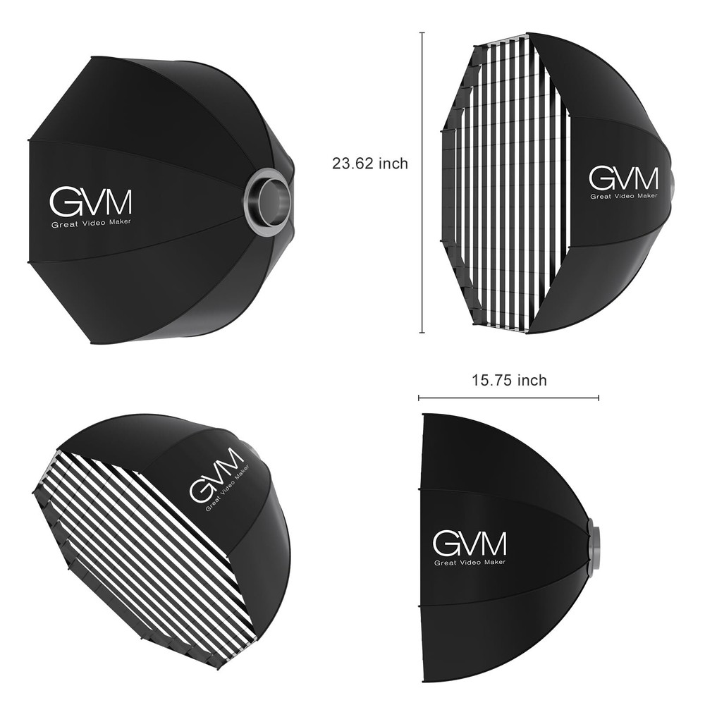 GVM Soft Boxes Lighting, Bowens Mount with Honeycomb Grid, Compatible with P8...