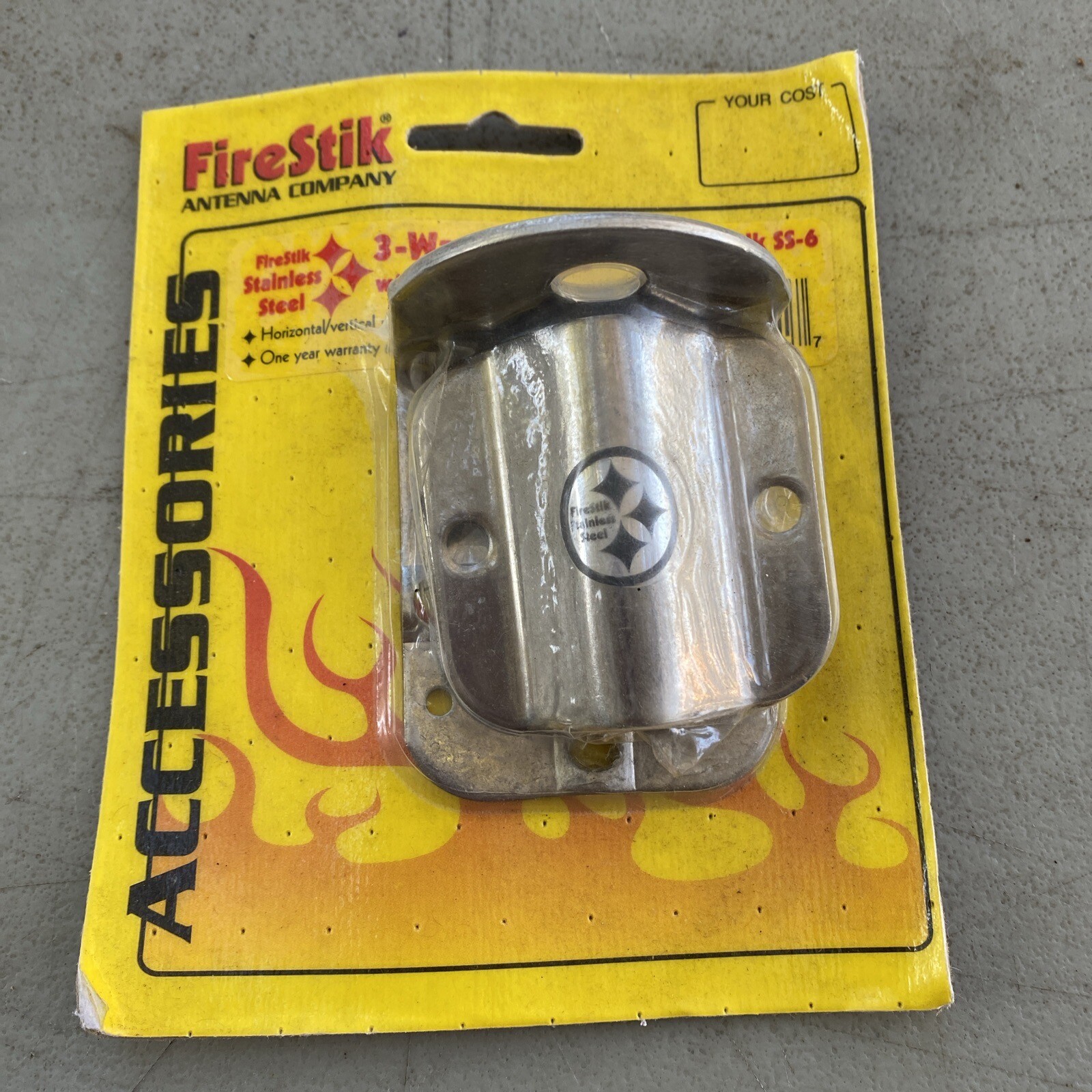 3-Way Mount 1/2” Hole For CB Antennas Firestick FireStik SS-6 Stainless Steel