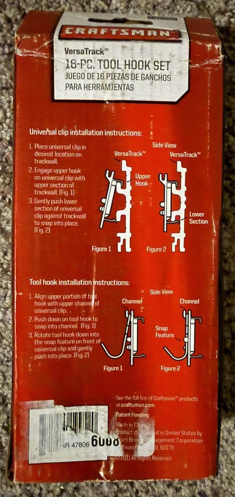 Craftsman VersaTrack 16-Pc Tool Hook Set 9 31932