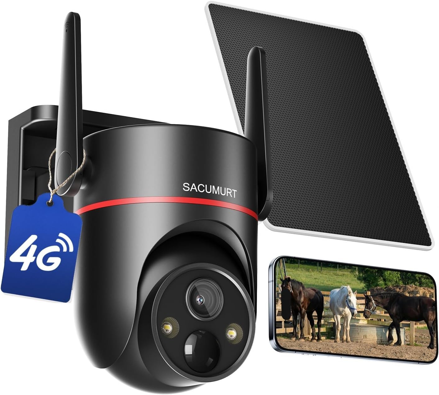 No WiFi Needed 4G LTE Wireless Security Camera with 2K HD Color Night Vision