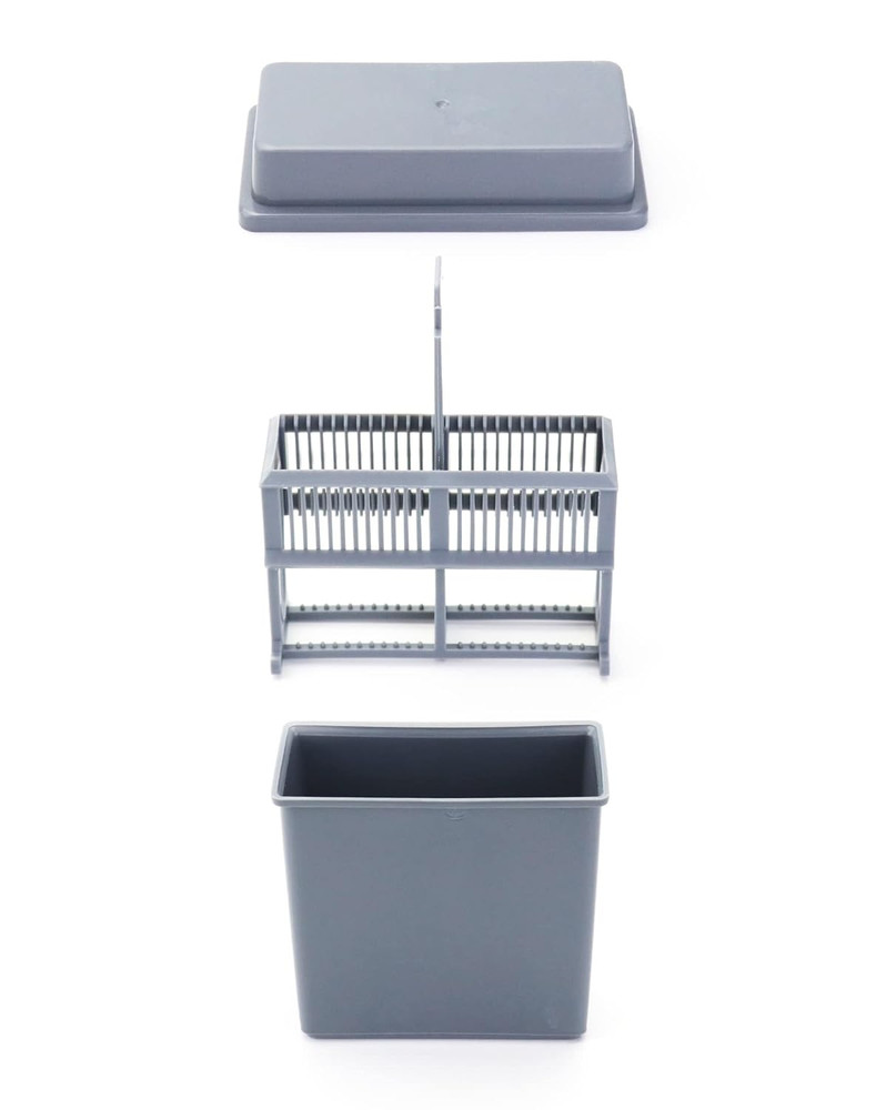 Microscope Slides Staining Jar and Rack, 24-Slots, 4 Pack, Grey