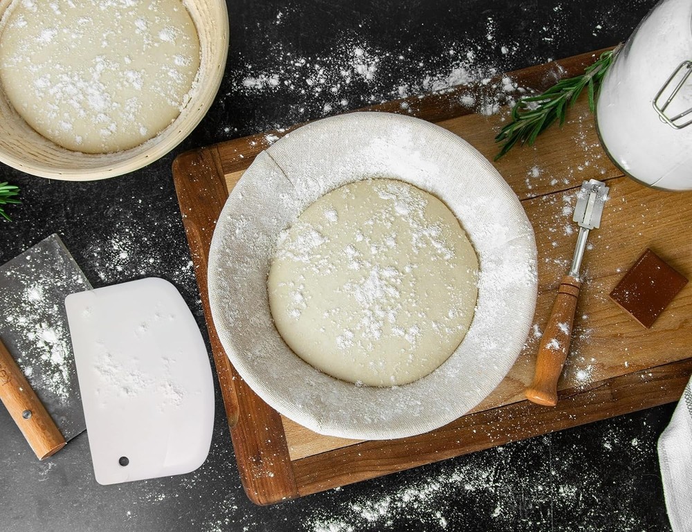 Complete Sourdough Proofing Set: Rattan Banneton Baskets & Baking Tools
