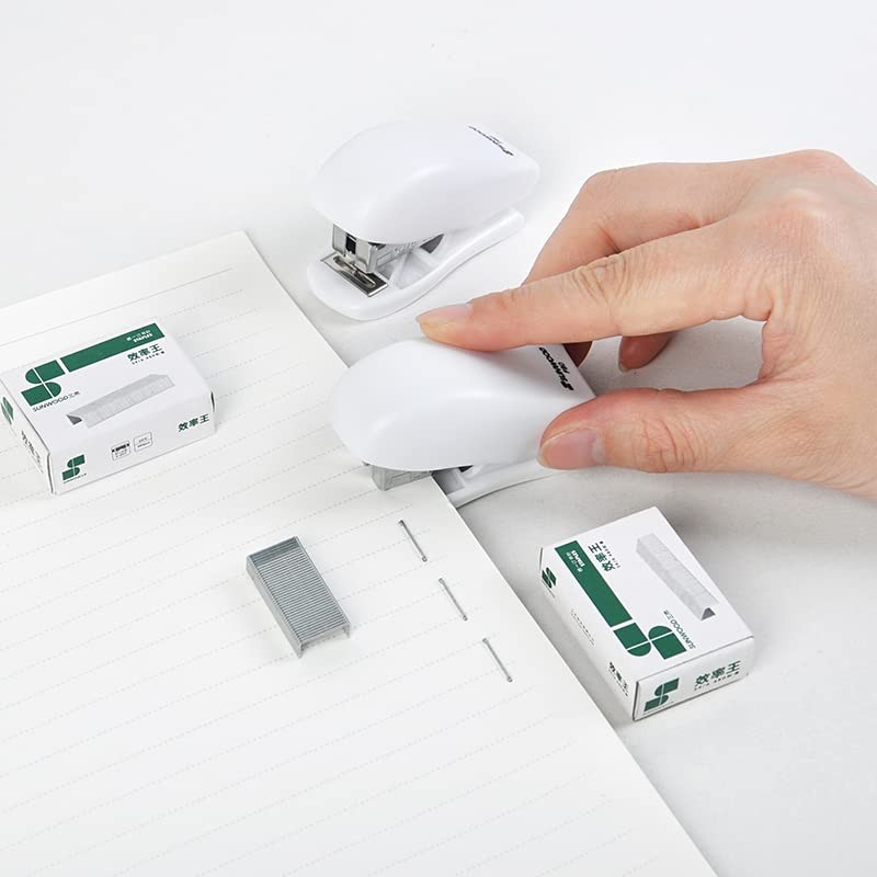 Mini Stapler with 640 Standard Staples, 25 Sheet Capacity, Compact White