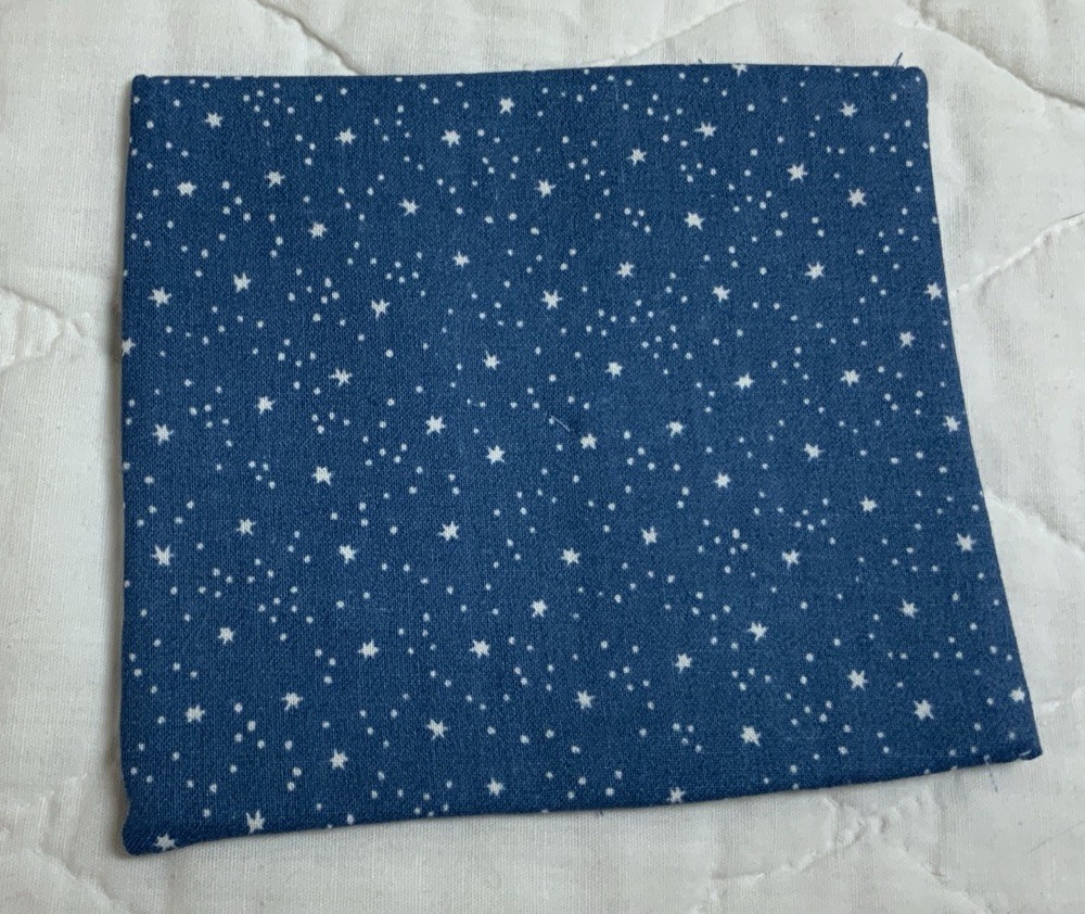 Antique Patchwork Quilt Table Topper, Early Calico Prints, Triangles, Navy, Wine