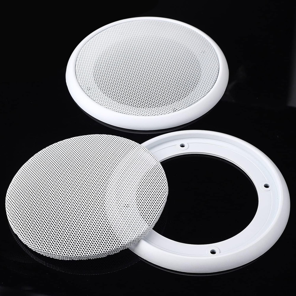 2-Pack 5 Inch White Decorative Speaker Grille Covers - Easy Install & Protect