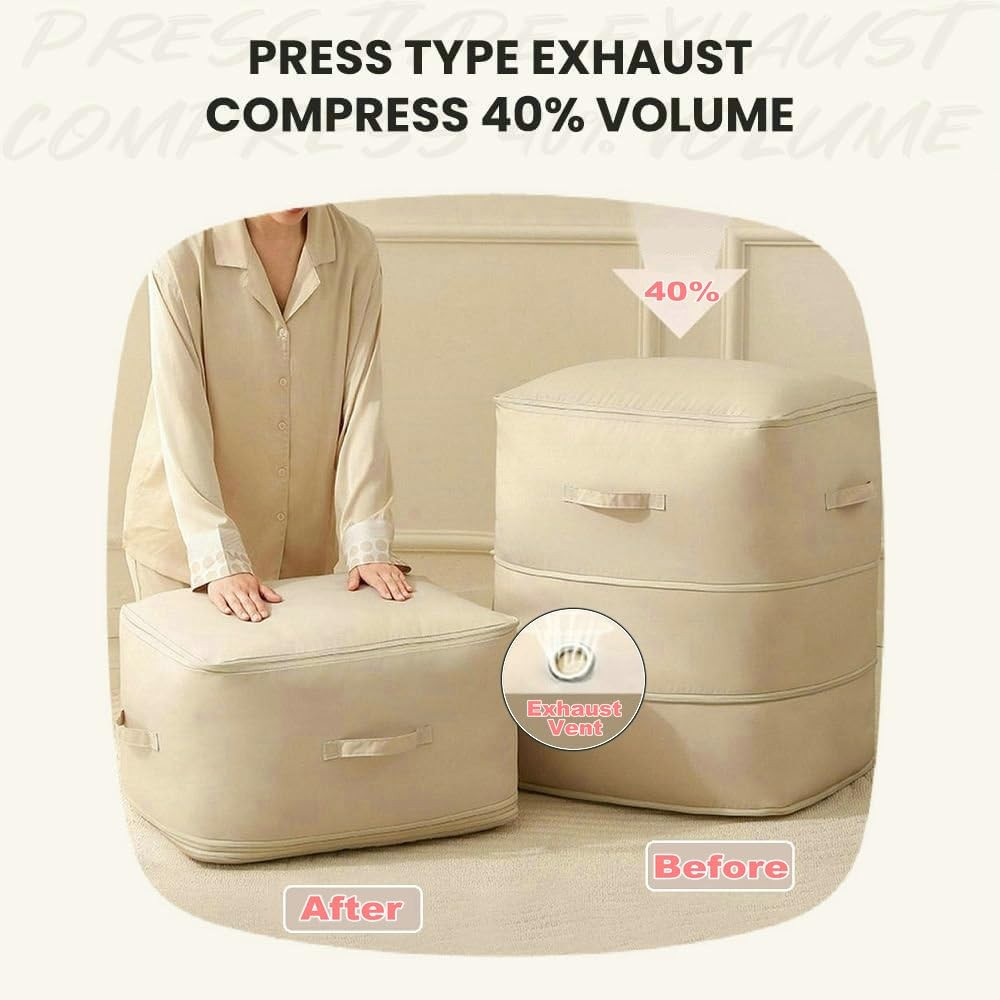 Ultra Space Saving Compression Organizer, 3-Layer Zipper Large Capacity Stora...