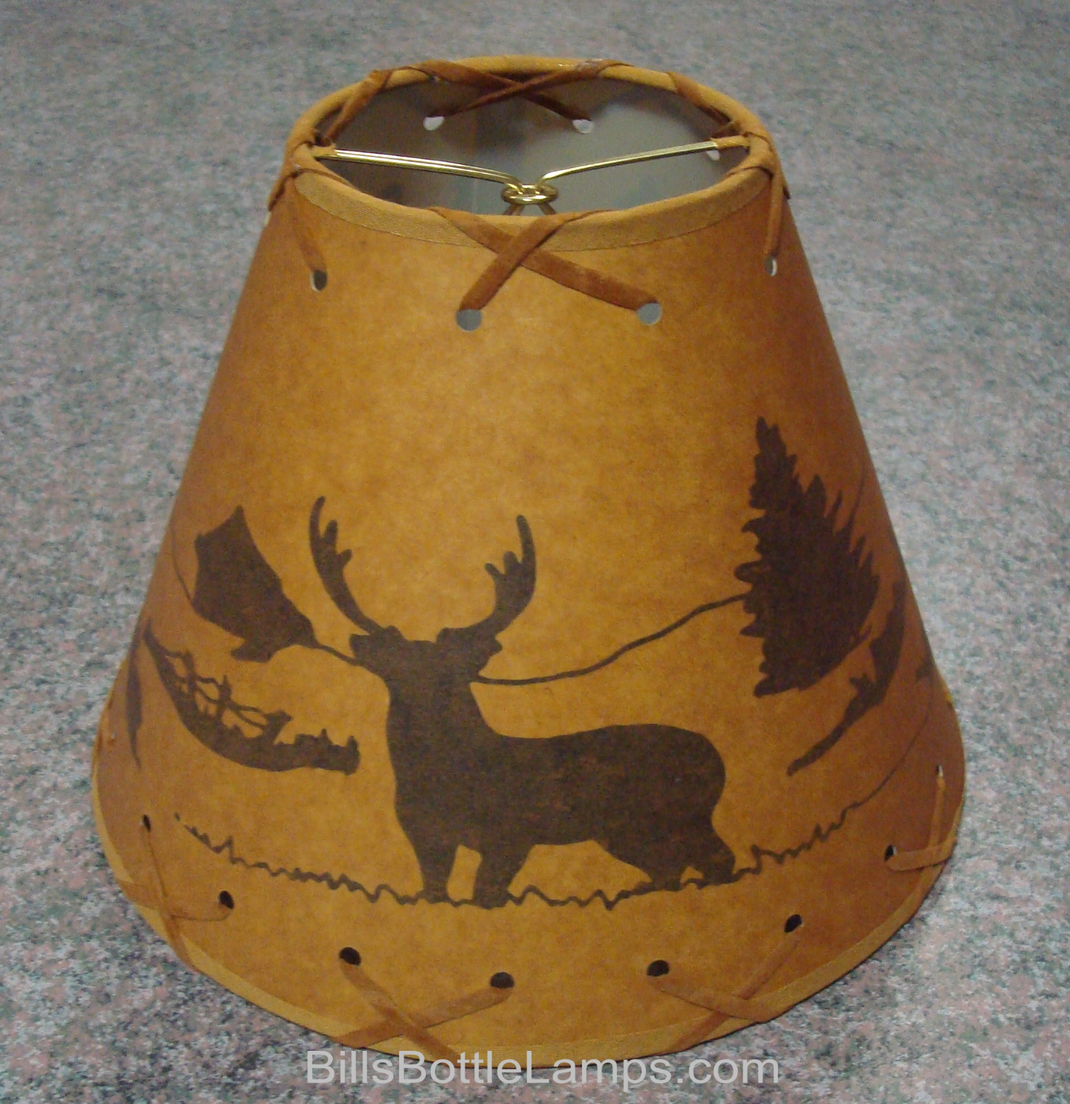 Rustic "Bulb Clip" DEER Scene Table Desk Light LAMP SHADE Cottage Cabin Decor