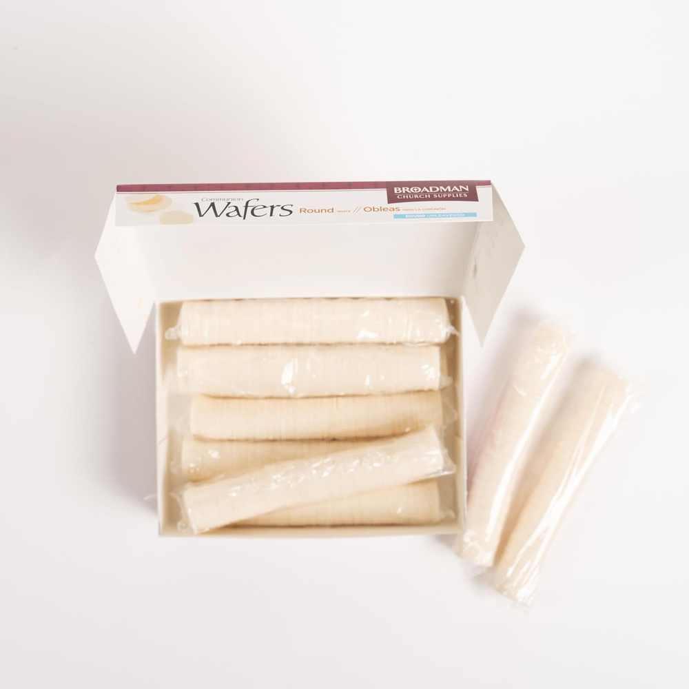 Communion Wafer, round with Cross Design, 1,000 Count