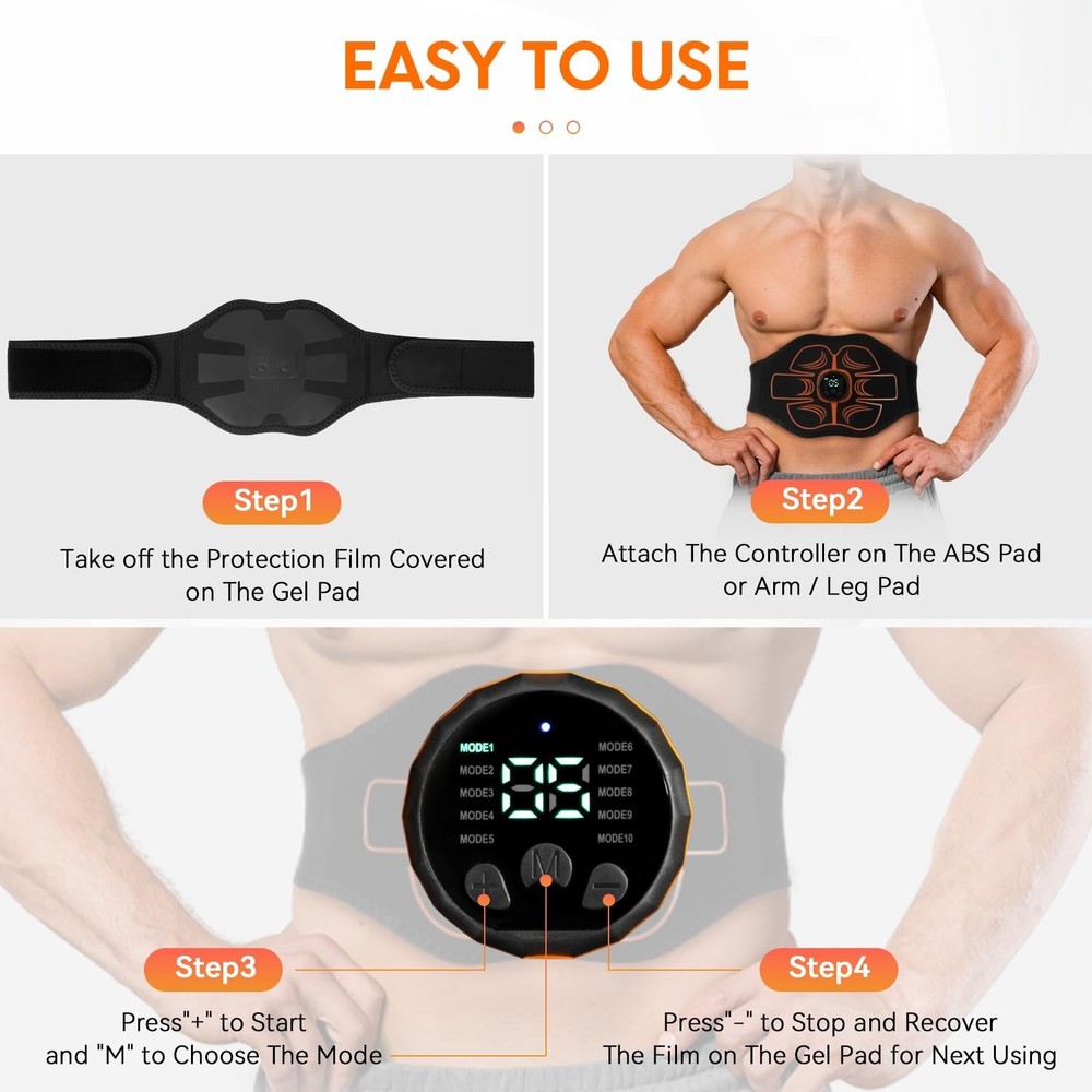 Electronic Muscle Stimulator;Abs Stimulator Muscle Machine for Abdo... Fast Ship