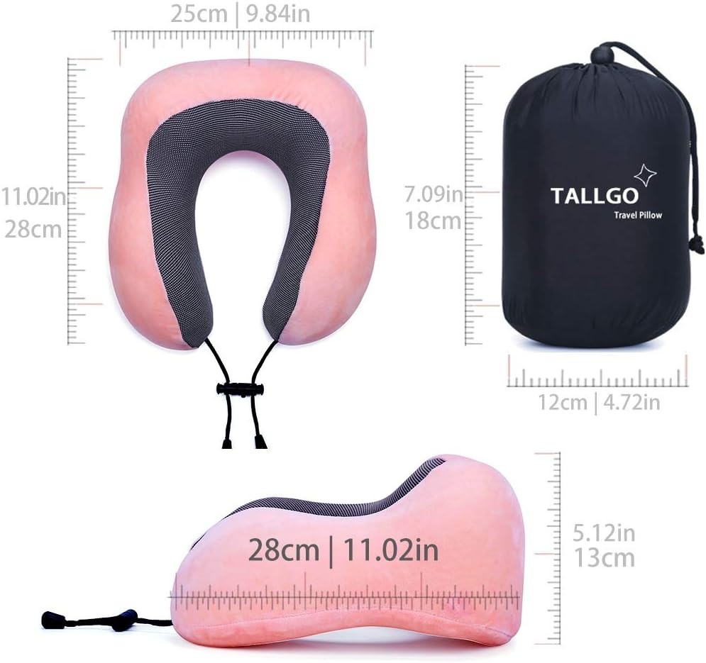 Ergonomic Memory Foam Travel Pillow - Adjustable Neck Support for Comfort