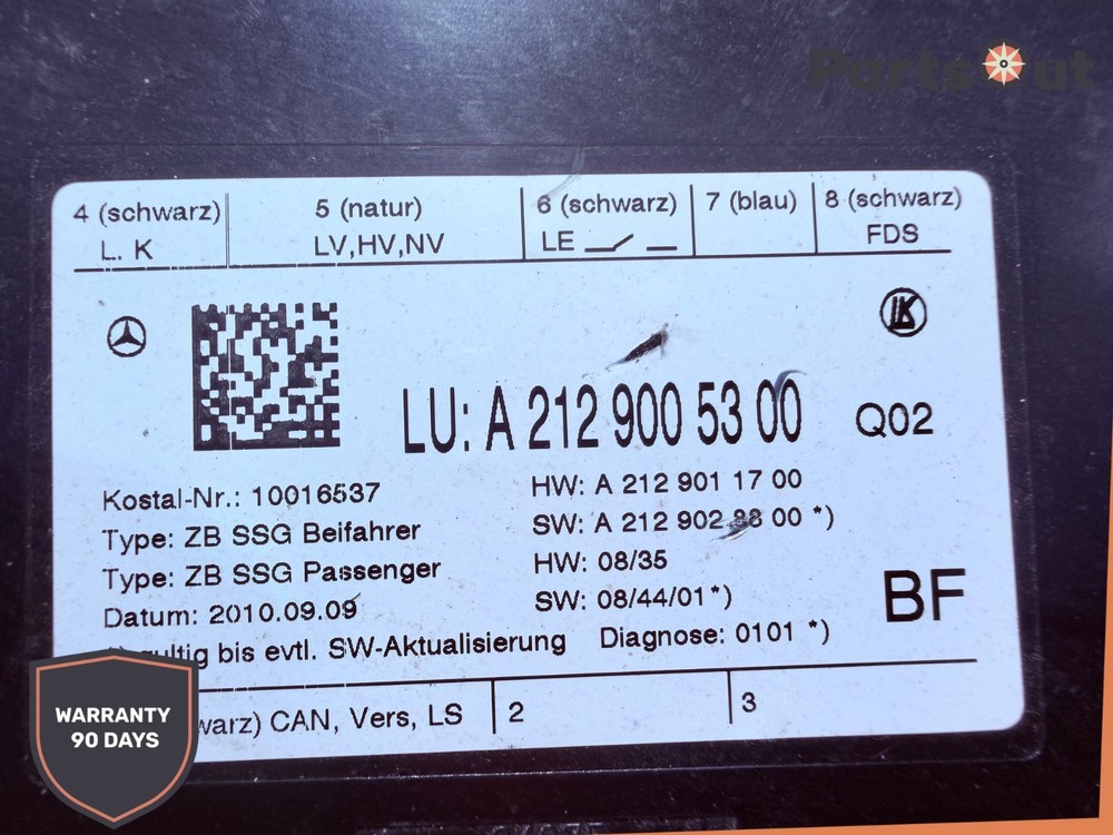 2010-2012 MERCEDES E350 W212 E-CLASS FRONT RIGHT SEAT CONTROL MODULE UNIT OEM