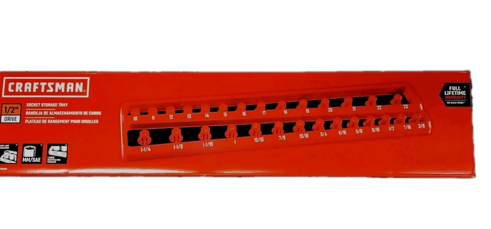 Craftsman 1/2" Drive Socket Storage Tray MM/SAE Plastic New