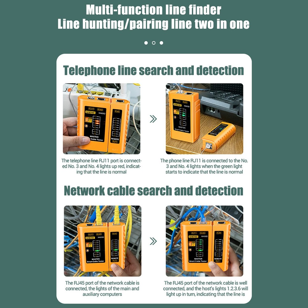 Networks Cable Tester Ethernet RJ45 RJ11 LAN Wire Telephone Cable Testing Tool