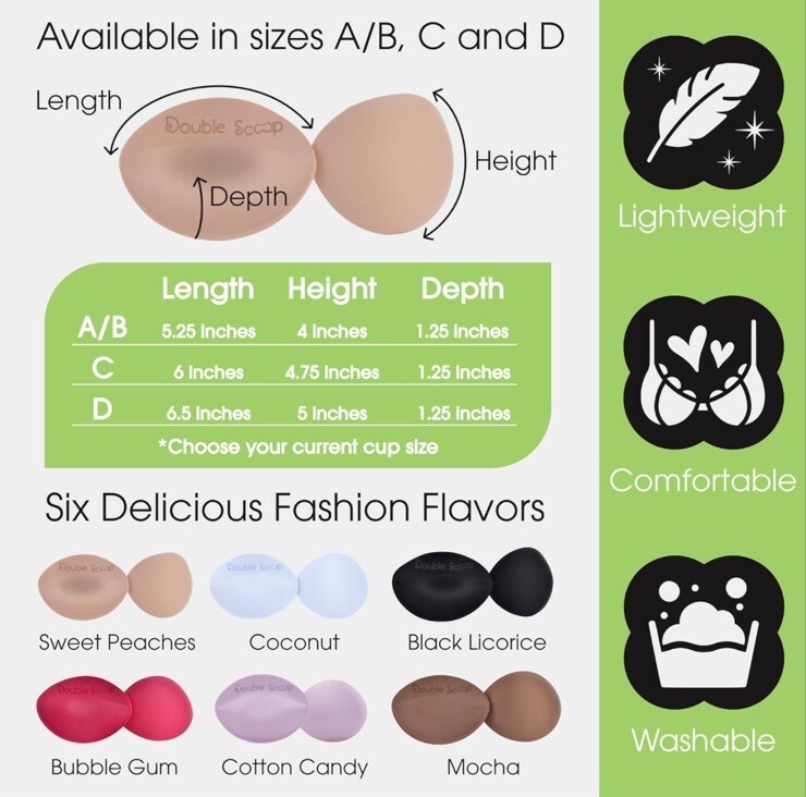 Double Scoop® Triangle Bust Inserts w/ Bonus Tape