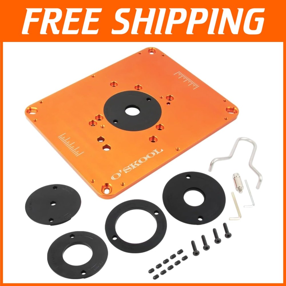 Precision Router Table Insert Plate with Insert Rings