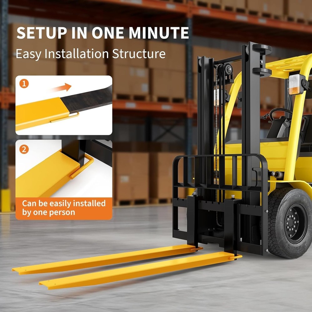 Forklift Extensions 72in Fork Extensions 4.5in Width Steel Pallet Fork Extension