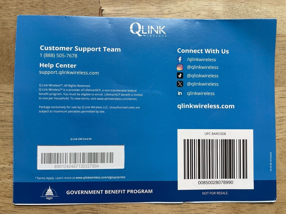 QLink Wireless Ready-To-Go-Free SIM Card