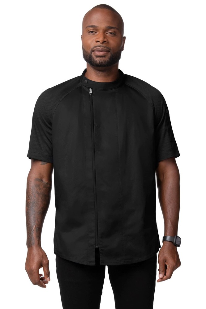 Men's Varkala Chef Coat, Black, Medium