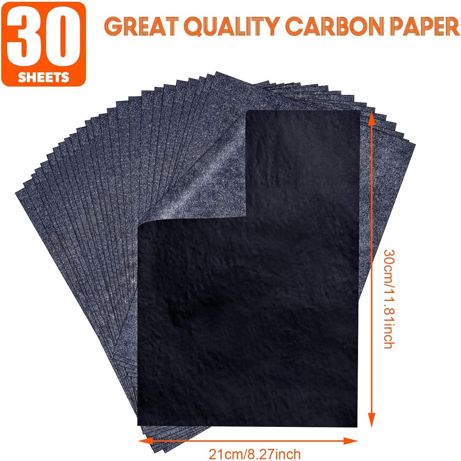 Carbon Paper for Tracing Transfer-Paper Pad, 30 Pcs Black Graphite Copy Paper fo