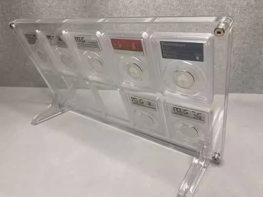 10 Grids Desktop Acrylic Display Case Protective Frame for ANACS/NGC/PCGS Holder