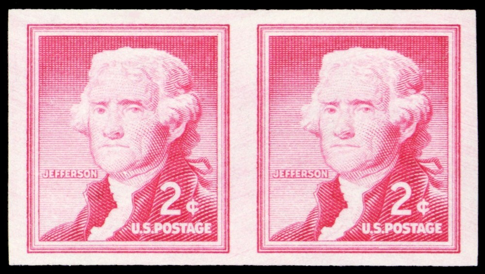 1055d, Mint VF NH 2¢ Imperforate Coil Pair Error - Stuart Katz
