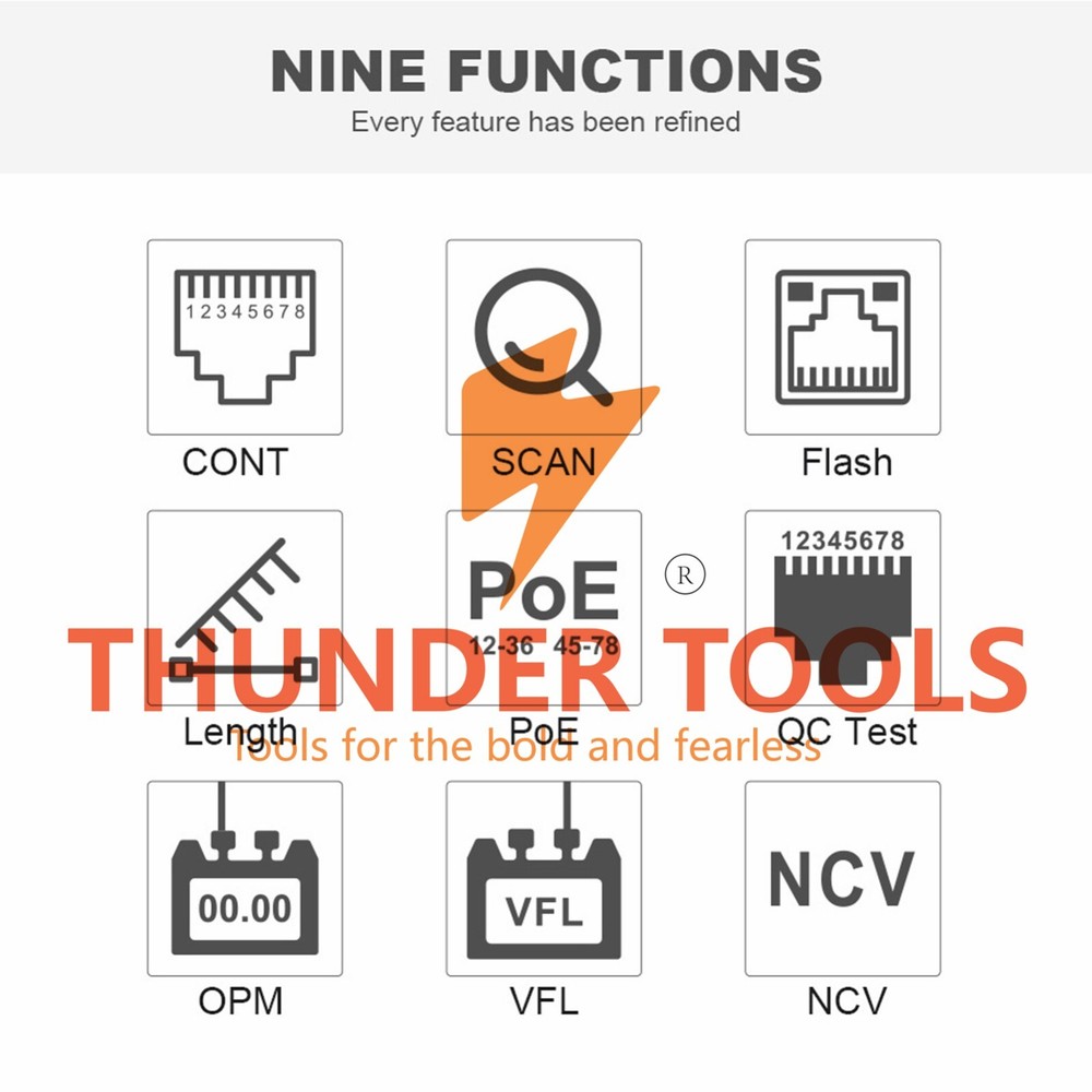 Thunder Tools NOYAFA Optical Network Cable Meter Tracer with LCD Display