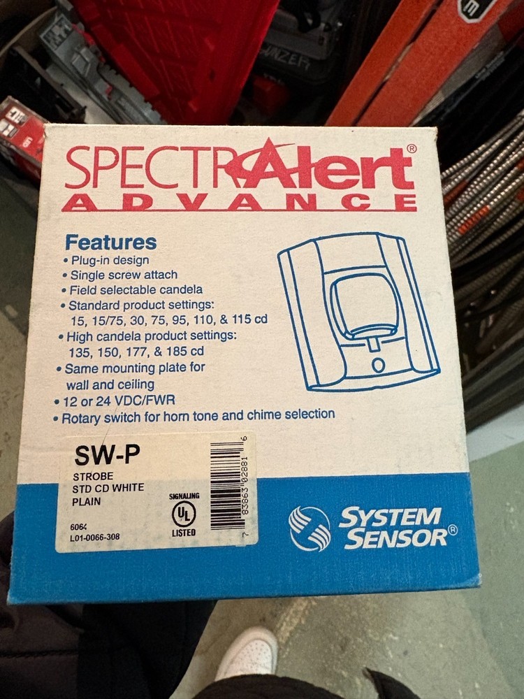 System Sensor SW-P Fire Alarm Strobe Wall White Plain