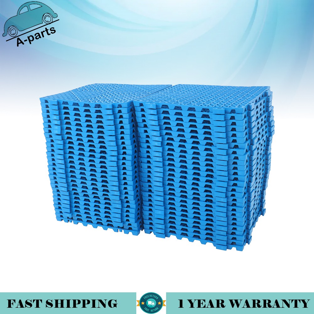 50PCS 12 x 12in Interlocking Drainage Floor Tiles Modular Interlocking Tile Blue