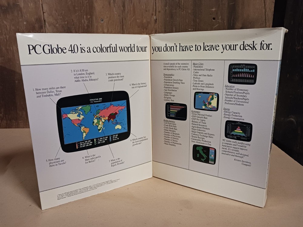 PC Globe, "Software for Everywhere", Full Map Globe for the IBM PC
