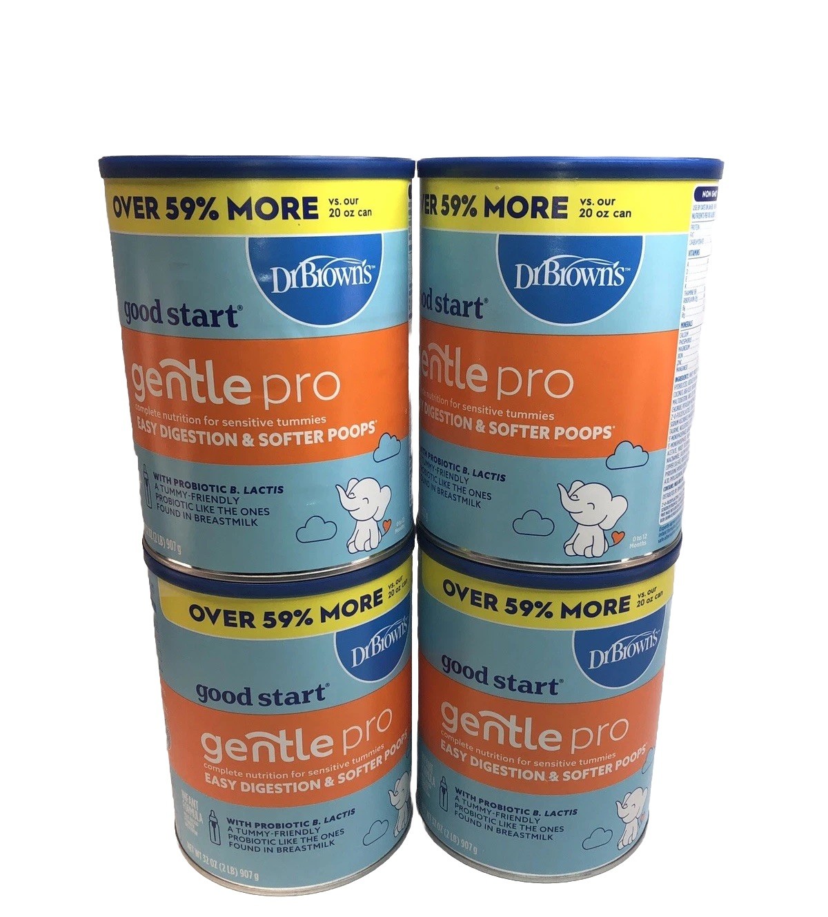 4 cans Good Start Dr. Brown’s Gentle Pro Baby Powder Sensitive 32oz Read descrip