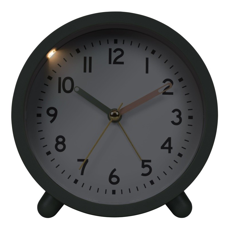 Analog Alarm Clock Battery Powered Snooze Function Quartz Movement W/ Backlight