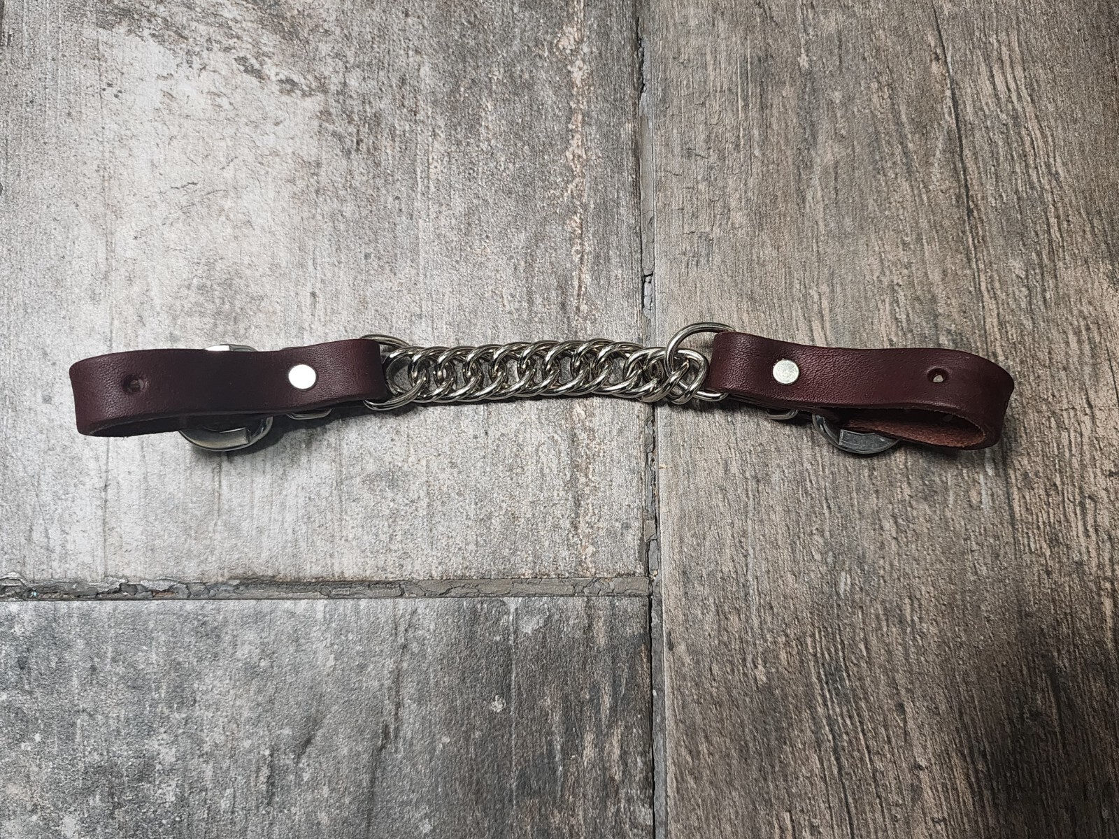 New Latigo Leather Curb Chains with Single Chain Bit Strap