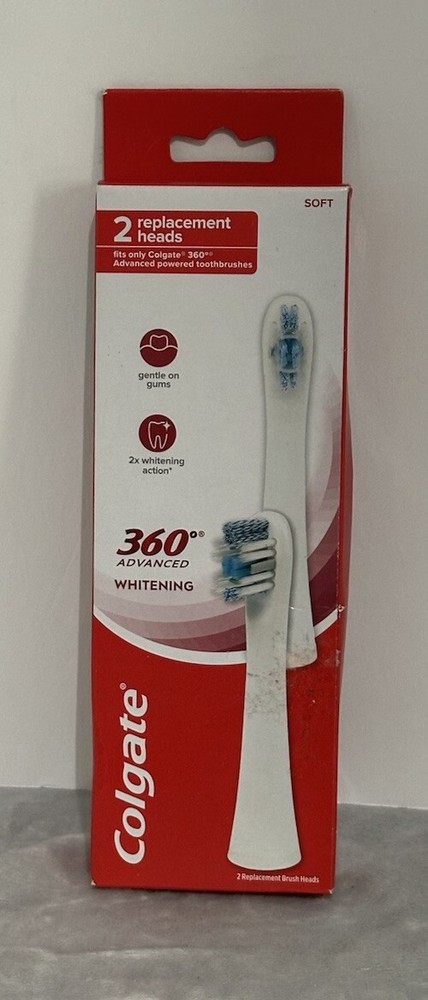 360 Advanced Whitening Electric Toothbrush Replacement Head, 2 Count