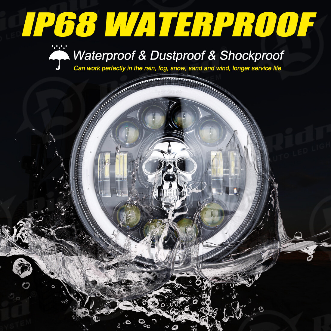 7" inch LED Headlight +4.5" Passing Lights For Harley Davidson Touring Road King