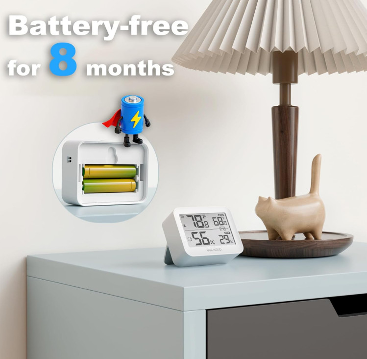 Bluetooth Thermometer Hygrometer, 230FT Range Temperature Sensor Greenhouse Ther