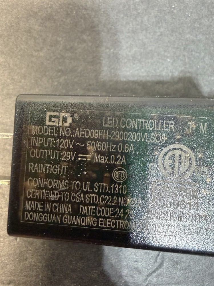 GD Model AED09FH2900300VLS08 Led Controller Raintight 29V 0.3A *Tested*