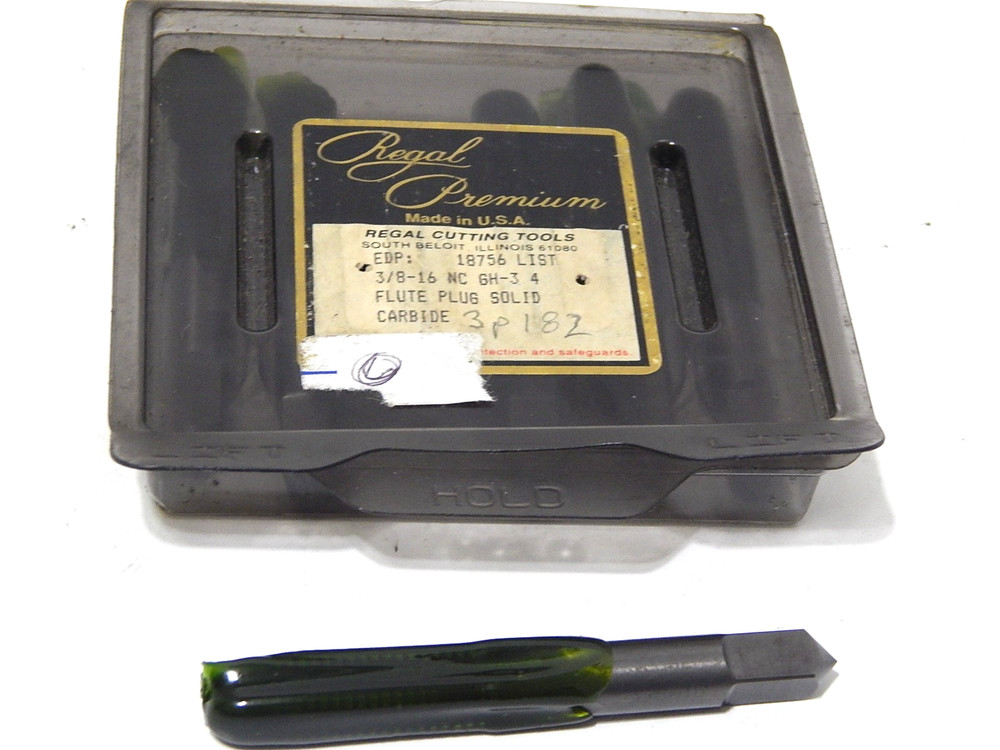 REGAL 3/8-16 SOLID CARBIDE PLUG TAP 4 FLUTE