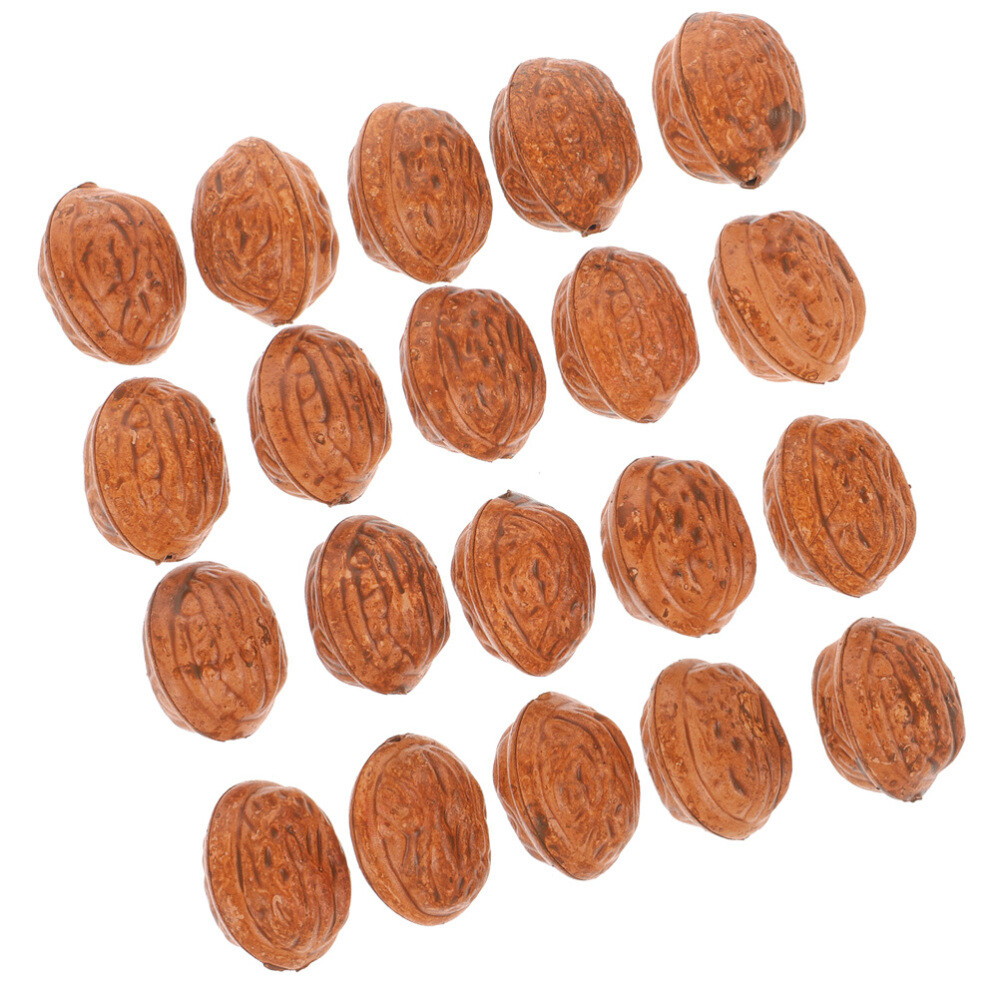 50PCS Artificial Walnut Models Fake Walnut Prop Simulation Nut Models Home Decor